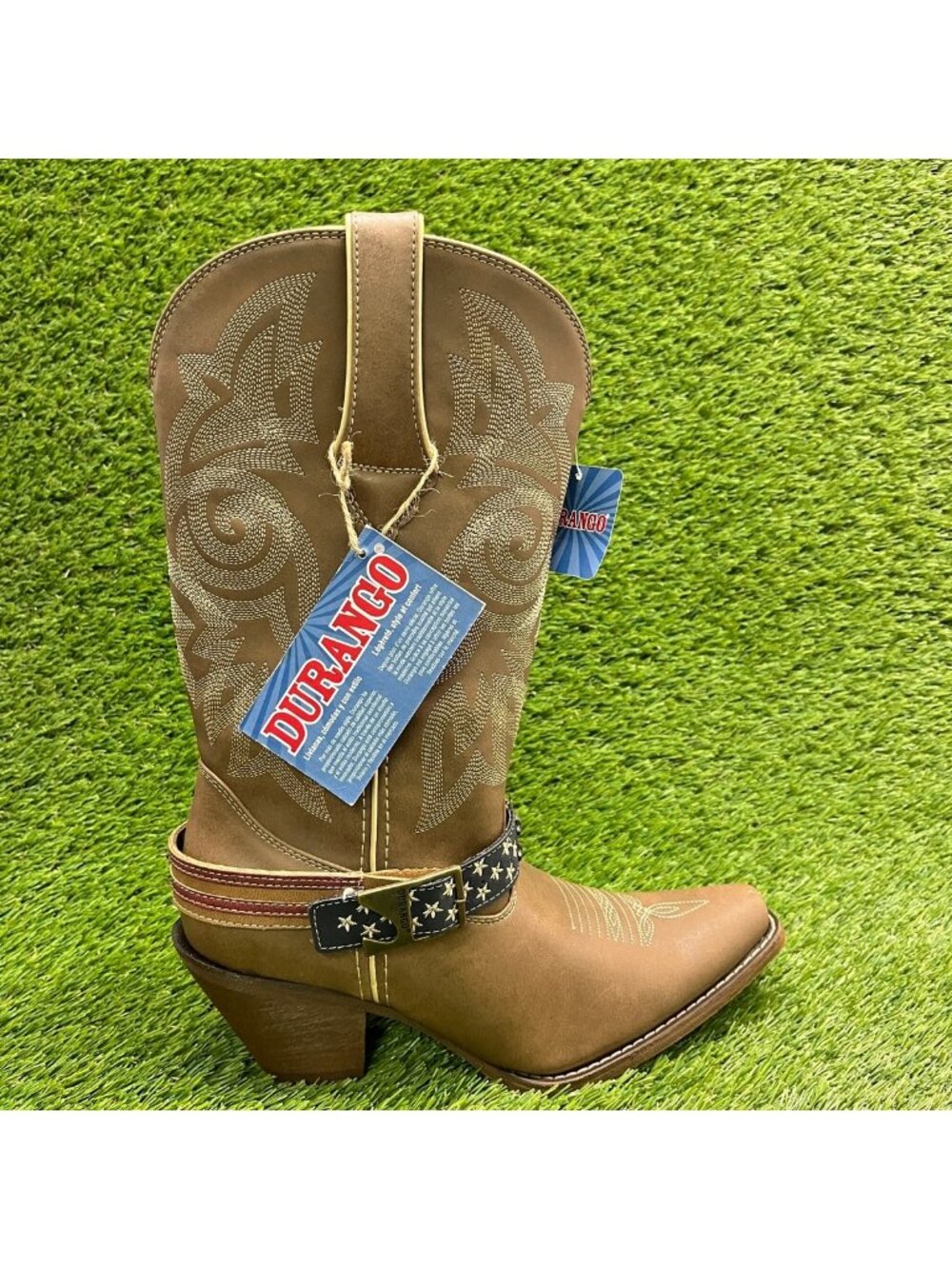 Durango Crush 12" Womens Size 9 Brown Cowgirl Western Snip Toe Fashion Boots